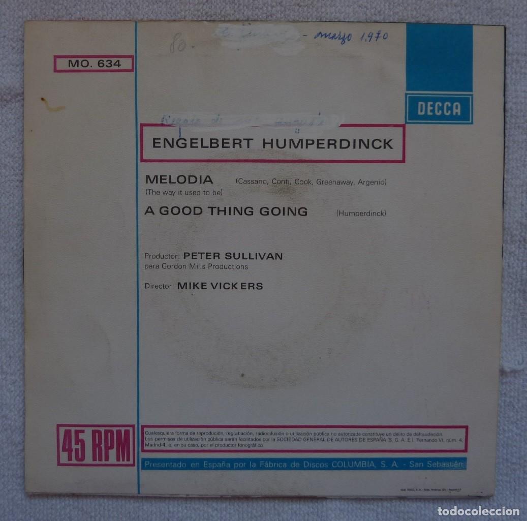 Discos de vinilo: ENGELBERT HUMPERDINCK // MELODIA // 1969 // SINGLE - Foto 2