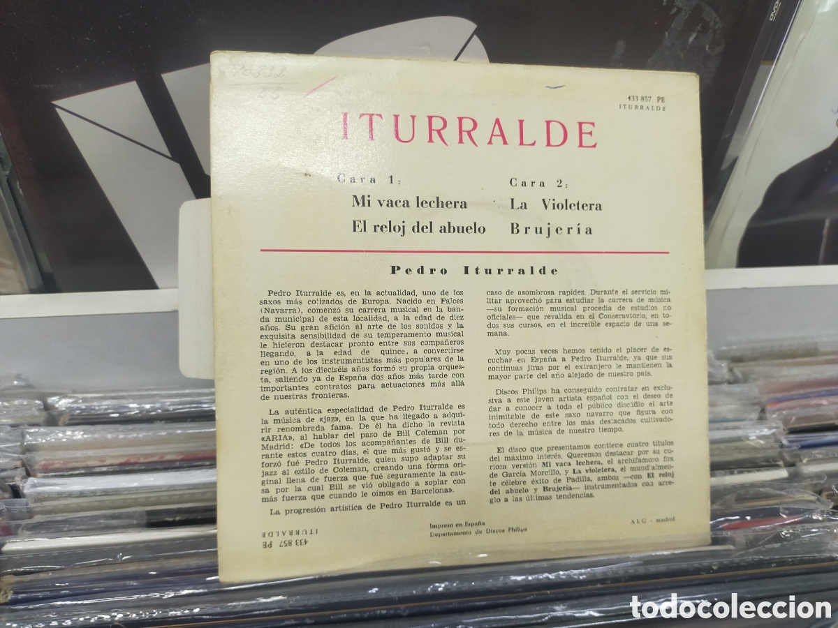 Discos de vinilo: Iturralde ep mi vaca lechera + 3 1962 - Foto 2