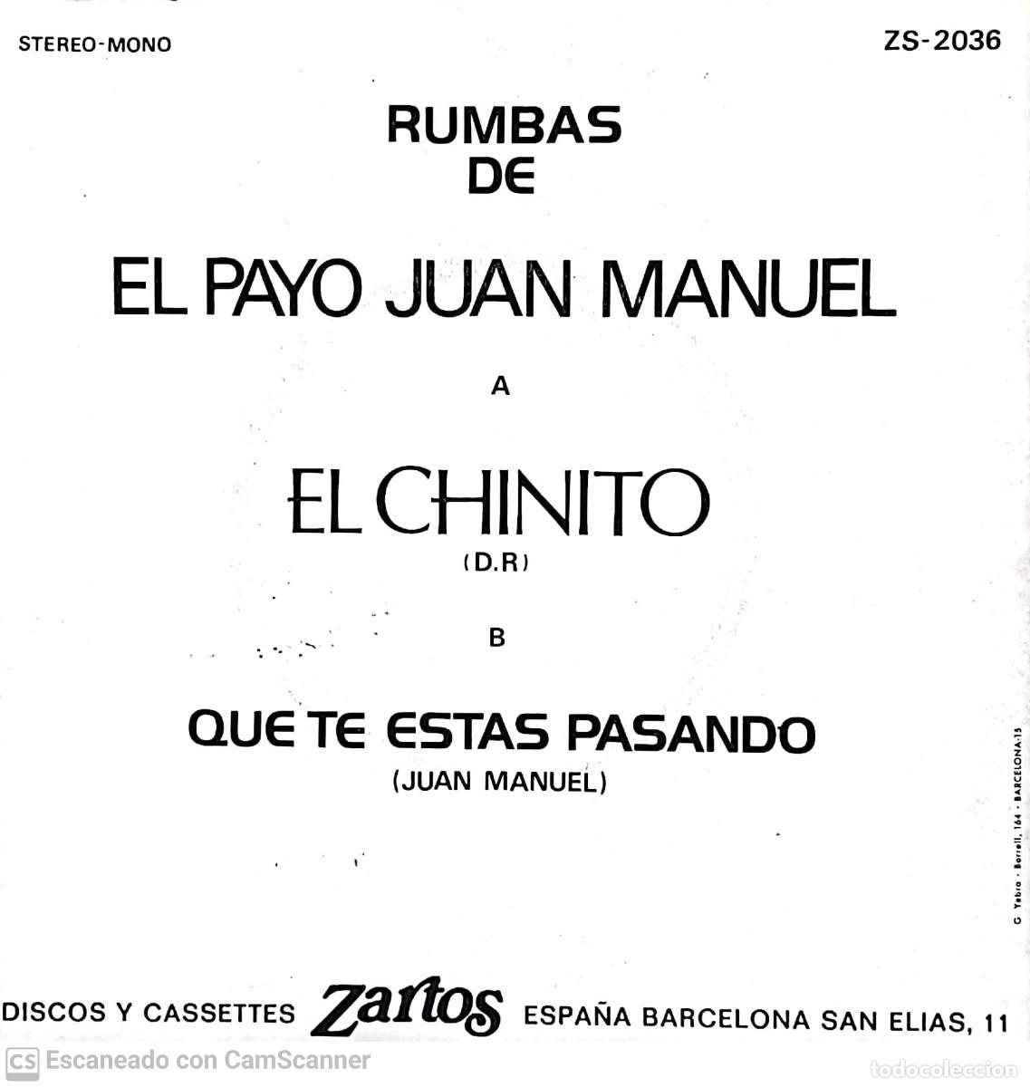 Discos de vinilo: El Payo Juan Manuel &lrm;&ndash; El Chinito - Foto 2