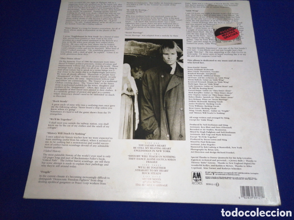 Discos de vinilo: STING... NOTHING LIKE THE SUN - Foto 2