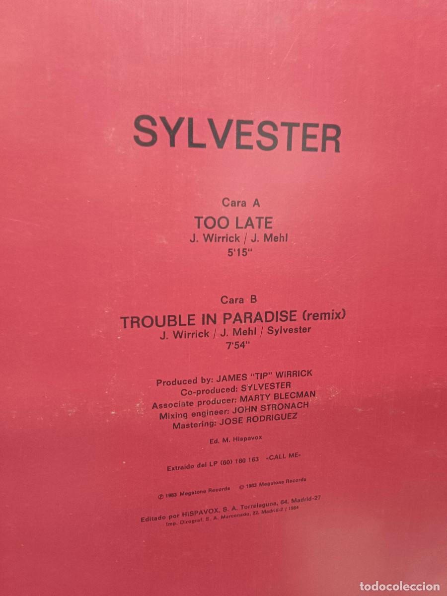 Discos de vinilo: dos eps, maxis, super single, SYLVESTER, call me + too late - Foto 5
