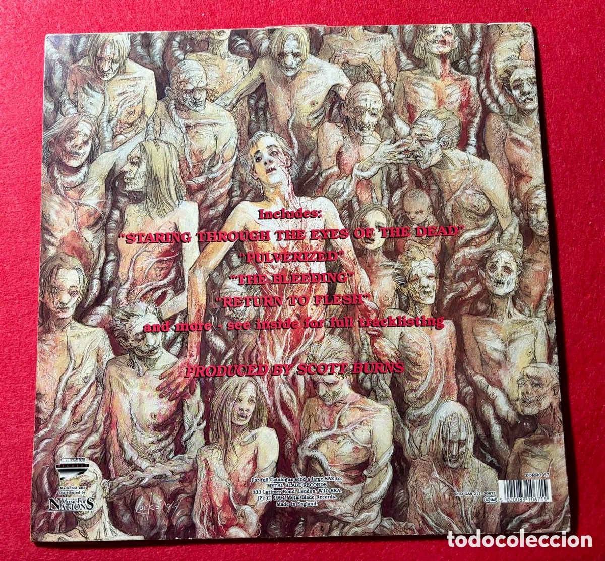 Discos de vinilo: LP CANNIBAL CORPSE - THE BLEEDING 1994 UK - Foto 2