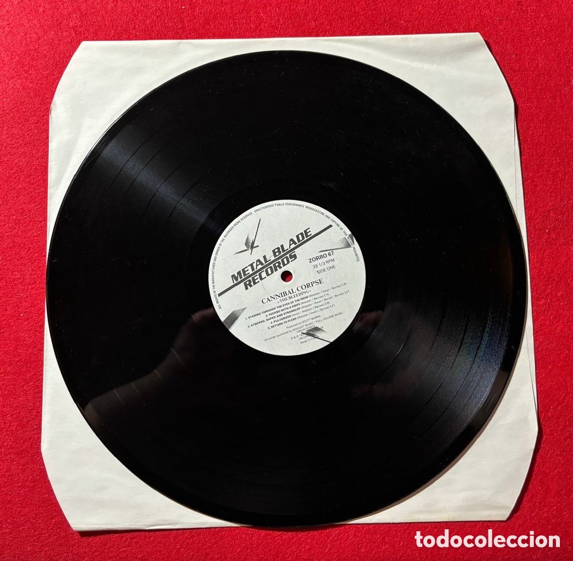 Discos de vinilo: LP CANNIBAL CORPSE - THE BLEEDING 1994 UK - Foto 4