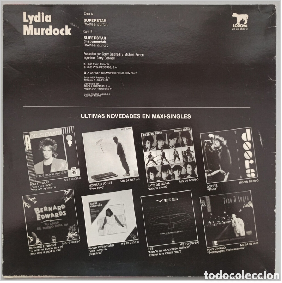 Discos de vinilo: Lydia Murdock &rdquo;Superstar&rdquo; 12&rdquo; - Foto 2
