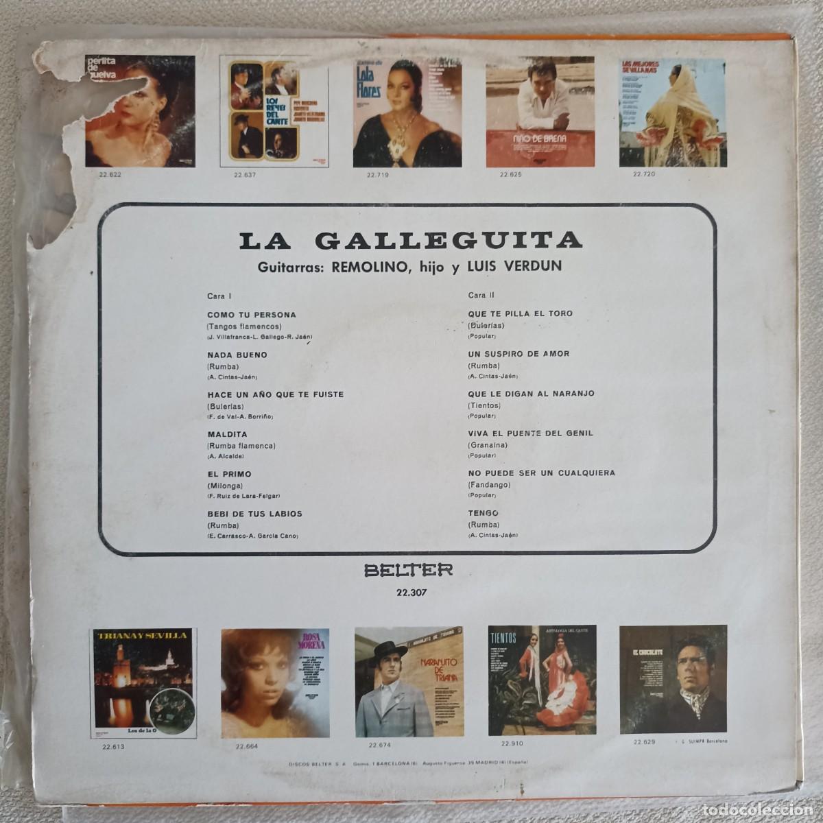 Discos de vinilo: LP La galleguita (Belter, 1969) - Foto 2