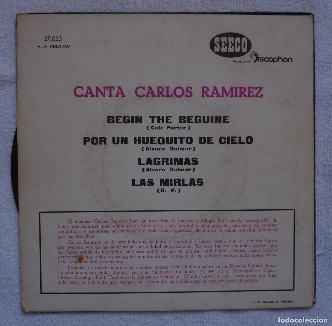 Discos de vinilo: CARLOS RAMIREZ // BEGIN THE BEGUINE+3 // 1961 // EP - Foto 2