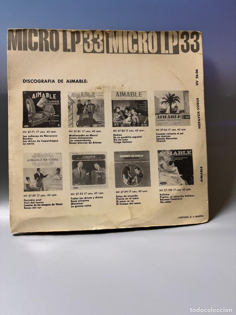 Discos de vinilo: MICRO LP - AIMABLE - CEST SI BON / PADAM PADAM - HISPAVOX - MADRID 1963 - Foto 5