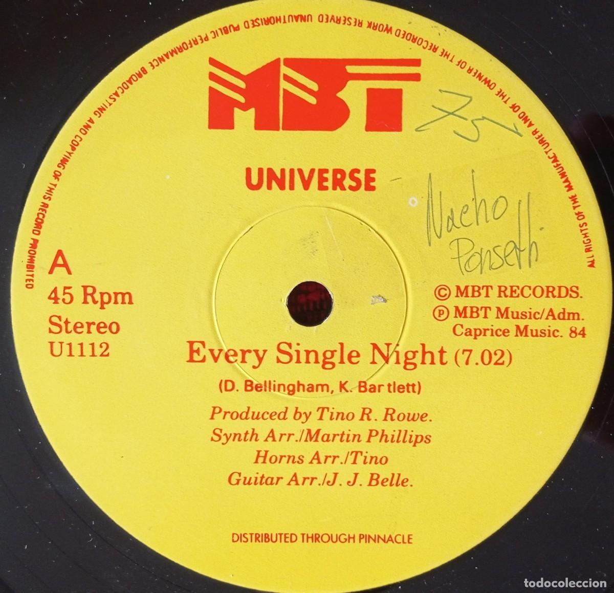 Discos de vinilo: UNIVERSE ** Every Single Night ** MAXI SINGLE VINILO 1984 UK - Foto 1