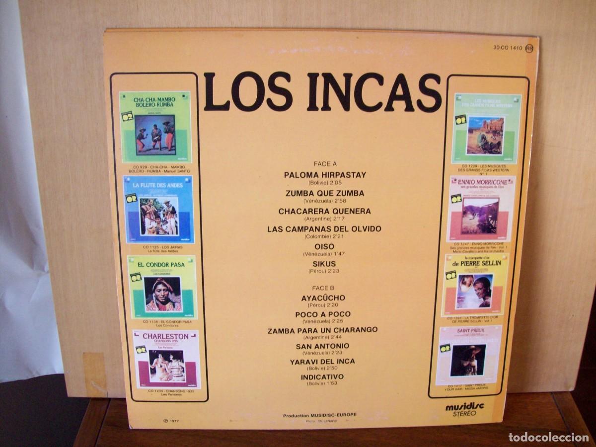 Discos de vinilo: LOS INCAS - LP 1977 12 CANCIONES - Foto 2