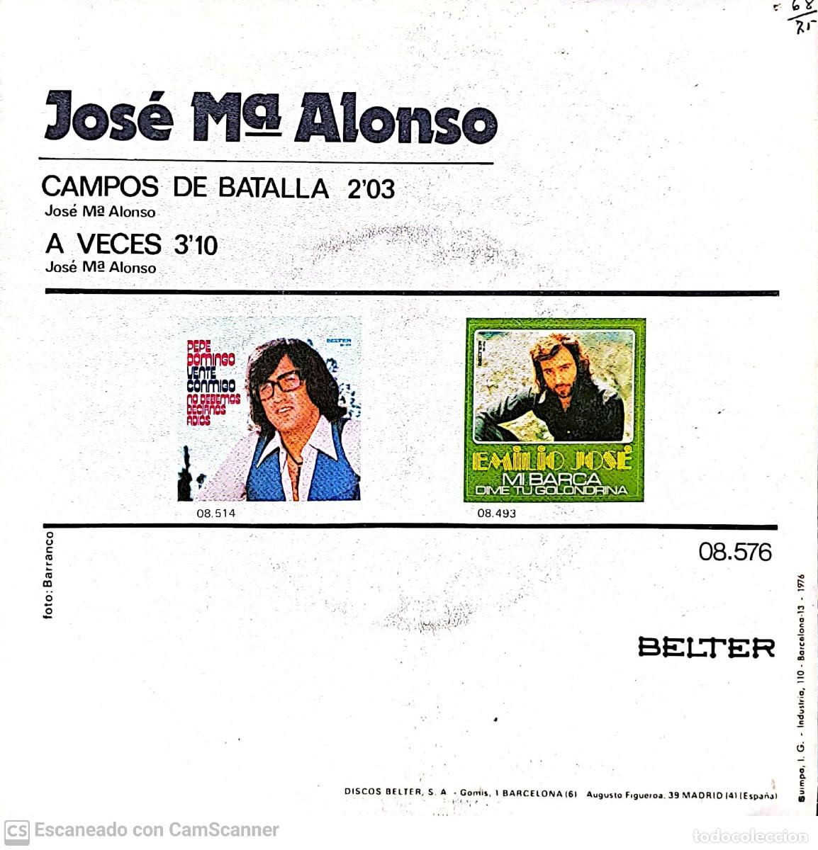 Discos de vinilo: Jos&eacute; Mar&iacute;a Alonso &lrm;&ndash; Campos De Batalla - Foto 2
