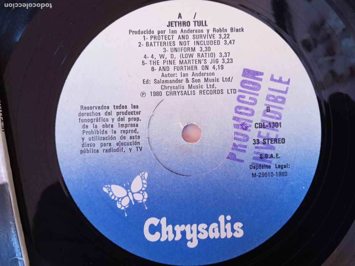 Discos de vinilo: JETHRO TULL. LP. CROSSFIRE. MADE IN SPAIN. 1980. - Foto 2