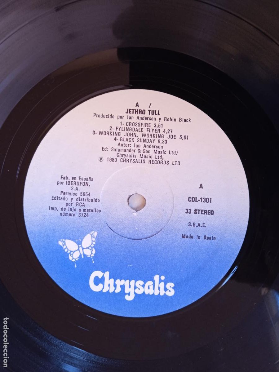 Discos de vinilo: JETHRO TULL. LP. CROSSFIRE. MADE IN SPAIN. 1980. - Foto 3