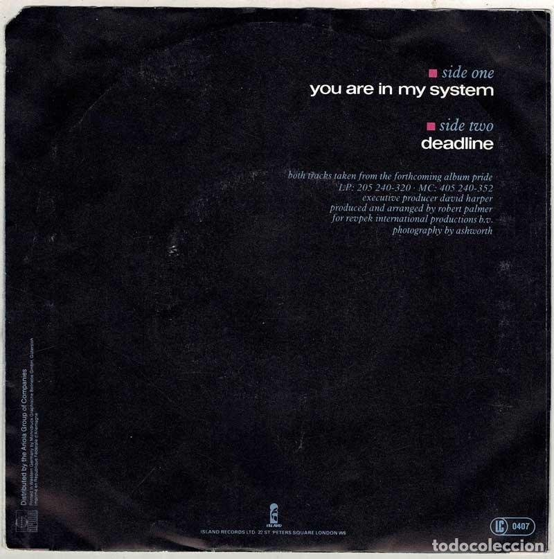 Discos de vinilo: Robert Palmer - You Are In My System / Deadline. Single - Foto 2