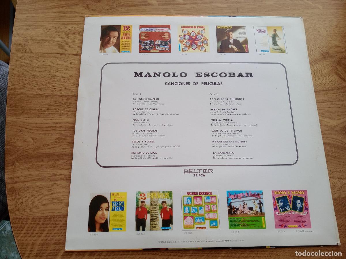Discos de vinilo: MANOLO ESCOBAR / CANCIONES DE PELICULAS - Foto 2