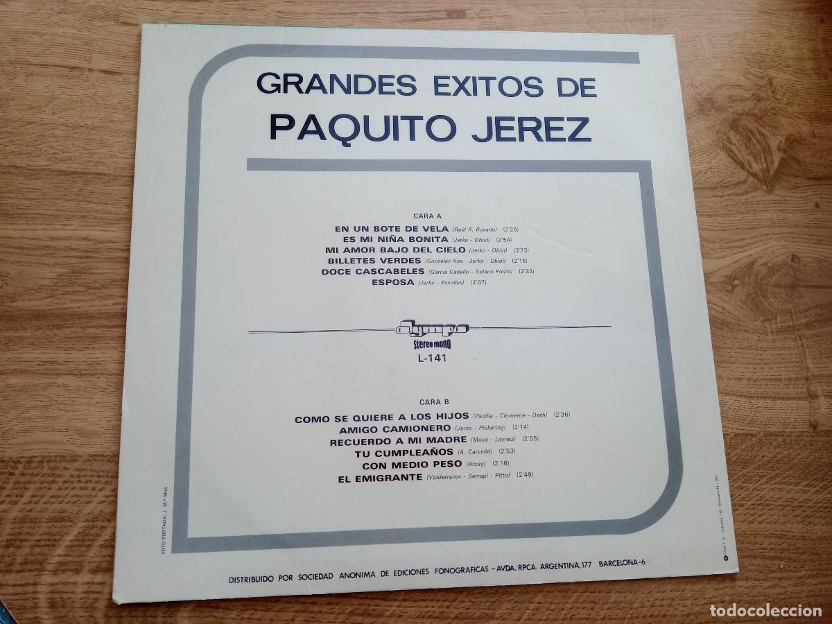 Discos de vinilo: PAQUITO JEREZ / GRANDES EXITOS - Foto 2