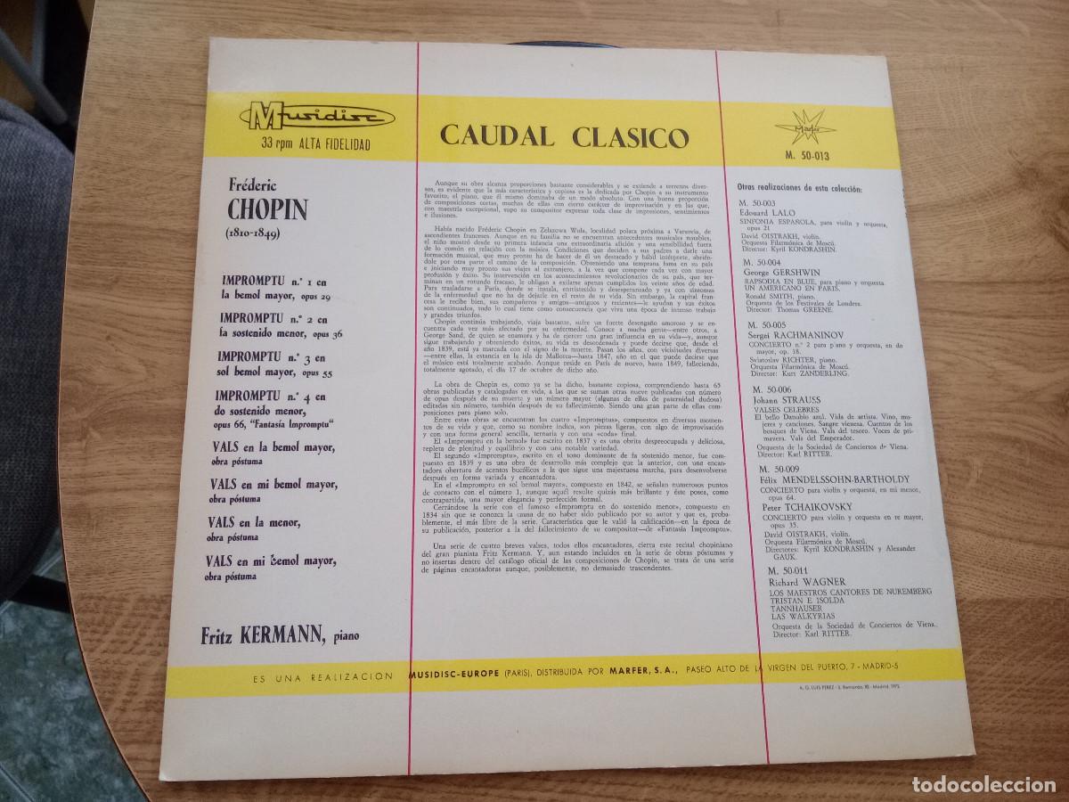 Discos de vinilo: CHOPIN / IMPROMPTUS / VALSES POSTUMOS - Foto 2
