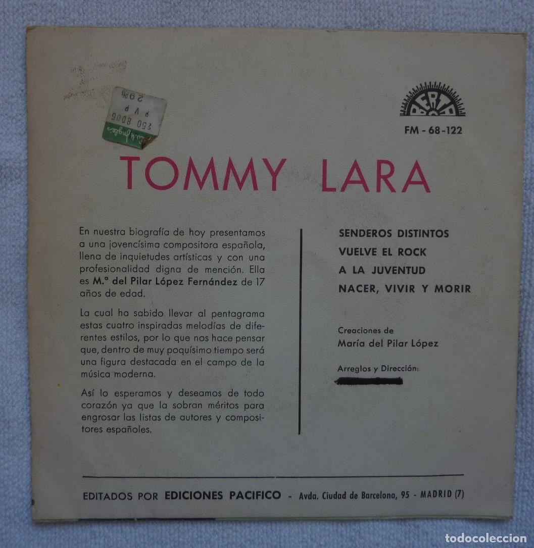 Discos de vinilo: TOMMY LARA // SENDEROS DISTINTOS+3 // 1969 // EP - Foto 2
