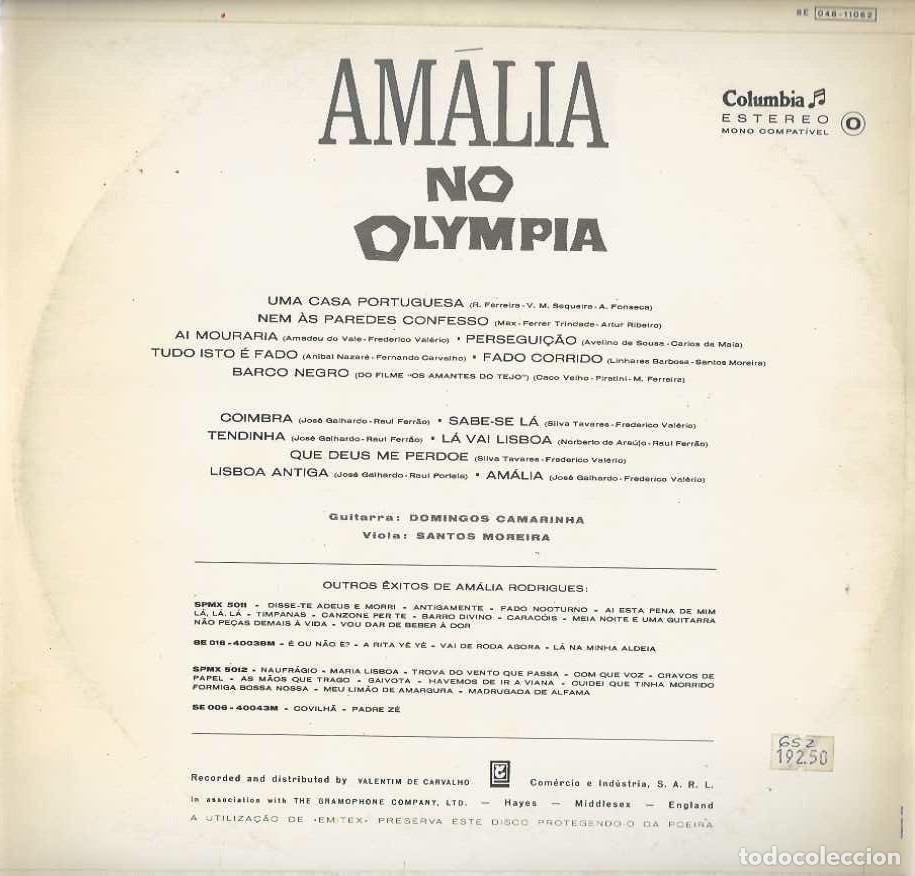 Discos de vinilo: AMALIA RODRIGUEZ. NO OLIMPIA - Foto 2