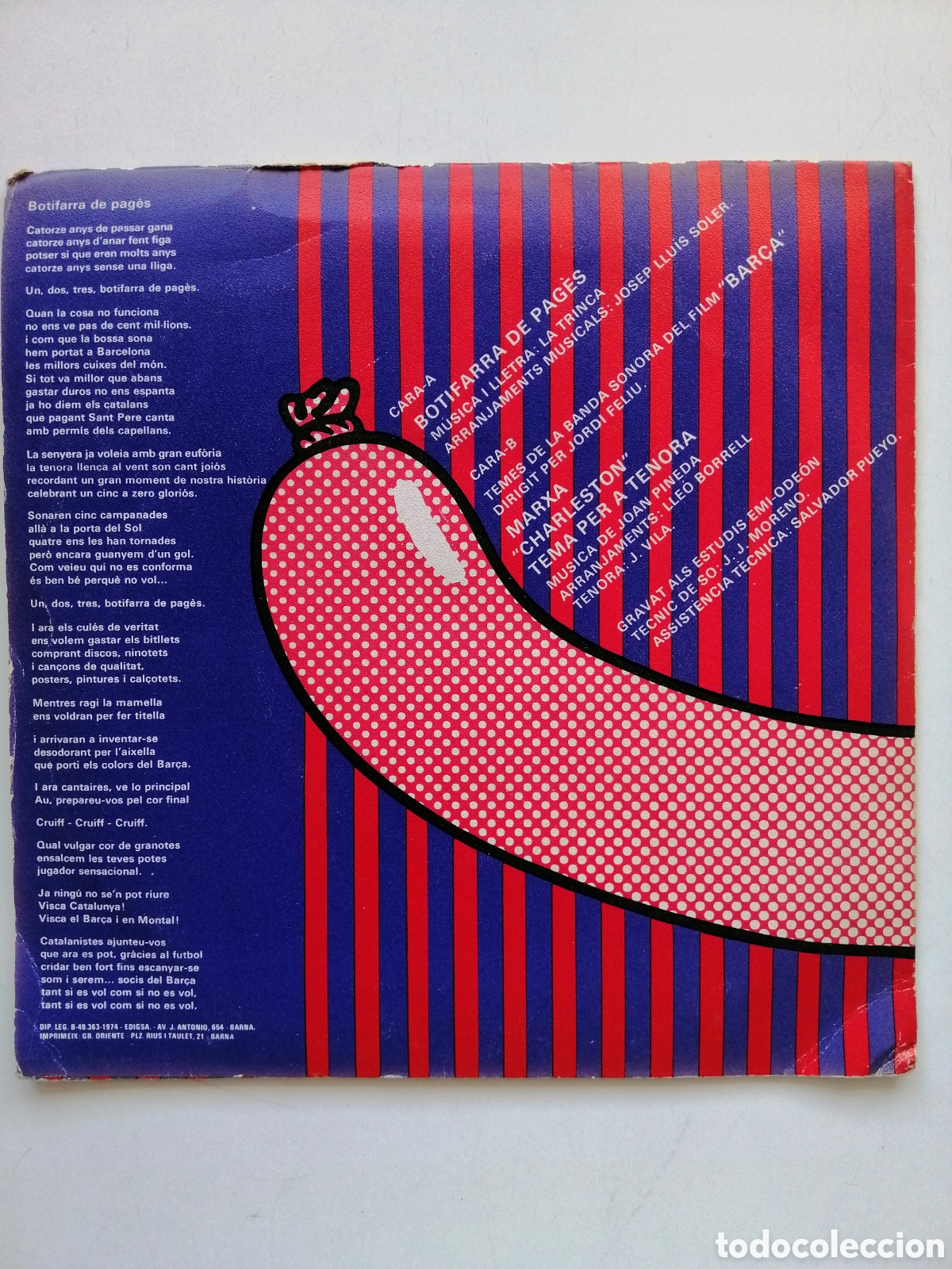 Discos de vinilo: Botifarra de pag&egrave;s la trinca vinilo - Foto 2