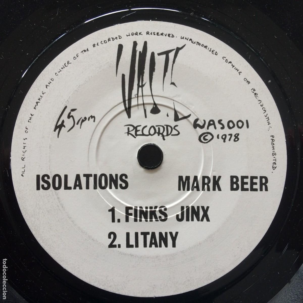 Discos de vinilo: Mark Beer &ndash; Isolations UK 1978 Waste Records EP - Foto 3