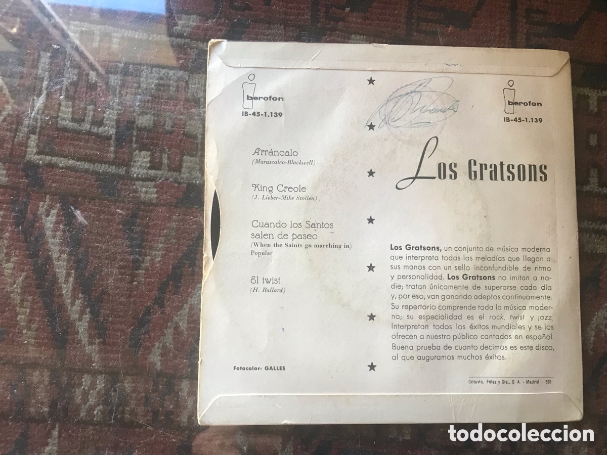 Discos de vinilo: Los Gratsons. Arr&aacute;ncalo. Muy dif&iacute;cil - Foto 2