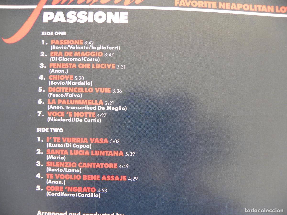 Discos de vinilo: PAVAROTTI PASSIONE -LP 1985 -EDIC. INGLESA - Foto 3