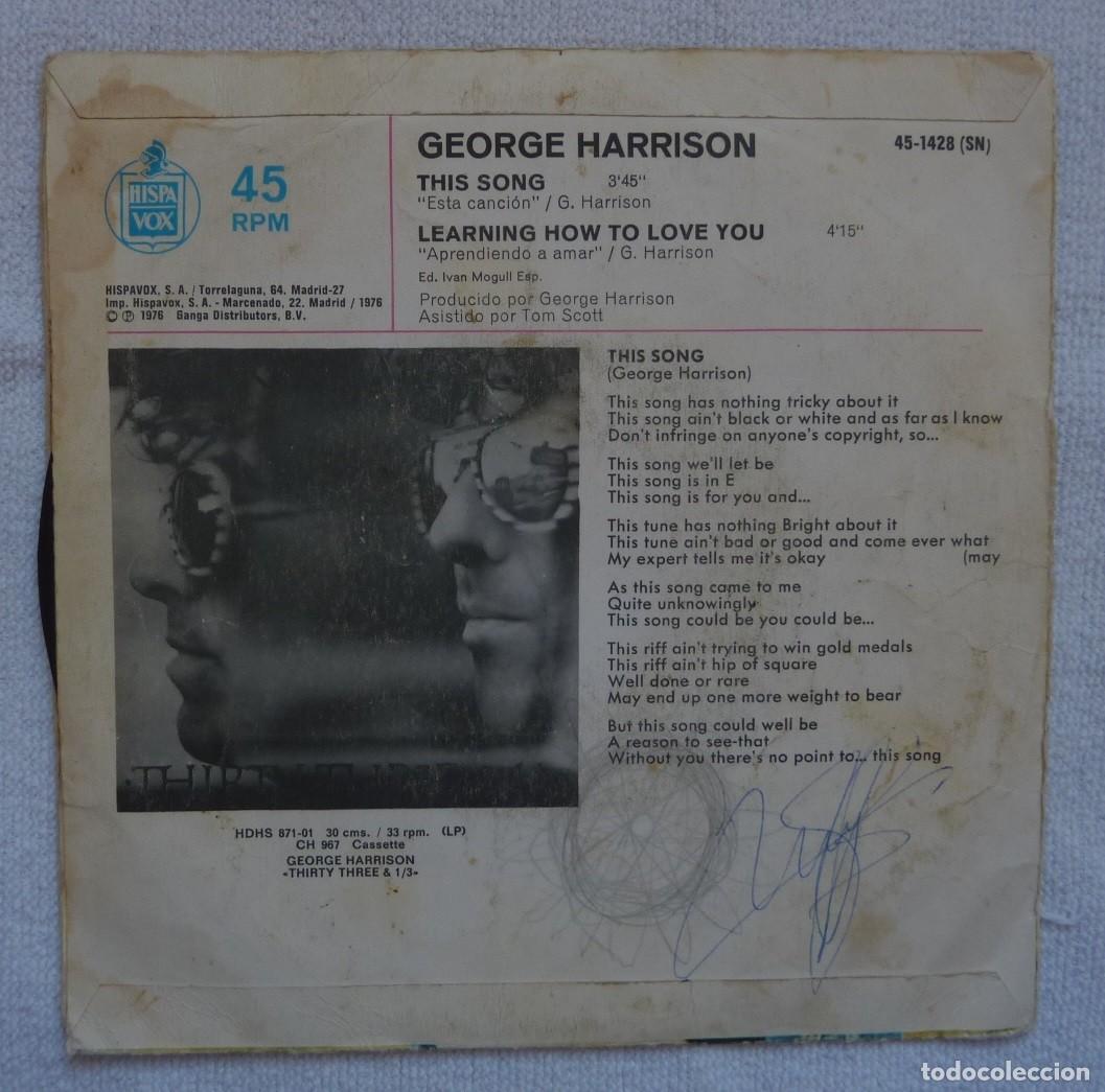 Discos de vinilo: GEORGE HARRISON // THIS SONG // 1976 // SINGLE - Foto 2