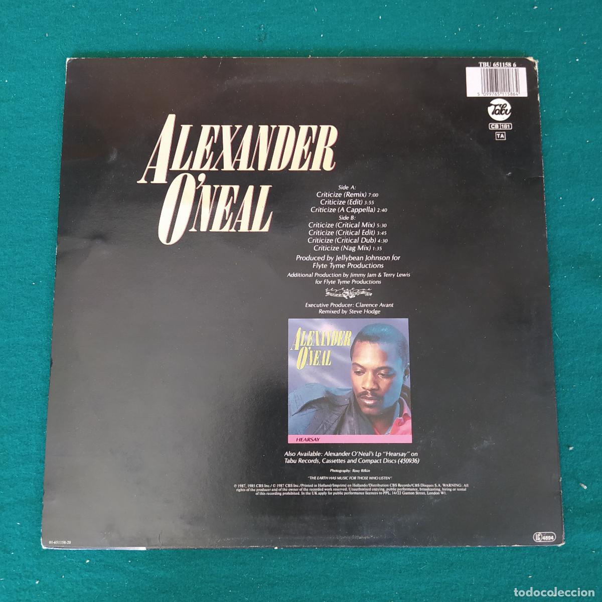 Discos de vinilo: Alexander ONeal &ndash; Criticize (Special 12&rdquo; Mixes) - Foto 2