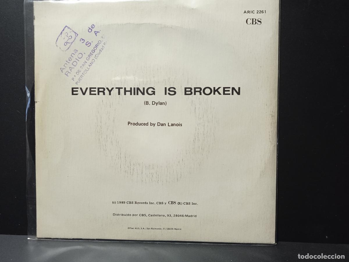 Discos de vinilo: BOB DYLAN EVERYTHING IS BROKEN SINGLE SPAIN 1989 PDELUXE - Foto 2