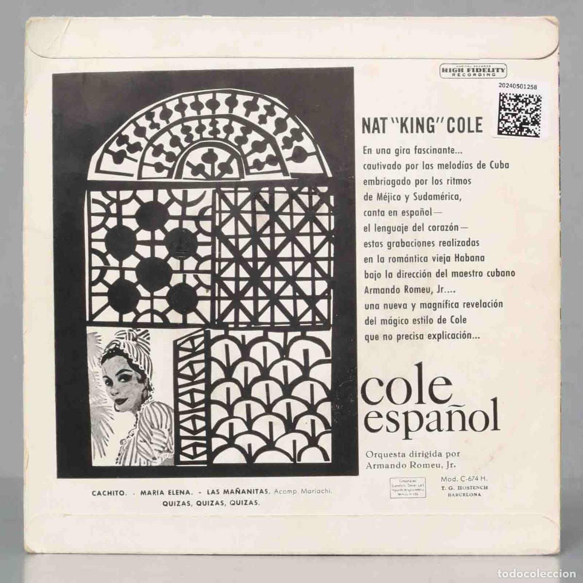 Discos de vinilo: EP. Nat King Cole &lrm;&ndash; Cole Espa&ntilde;ol - Foto 2