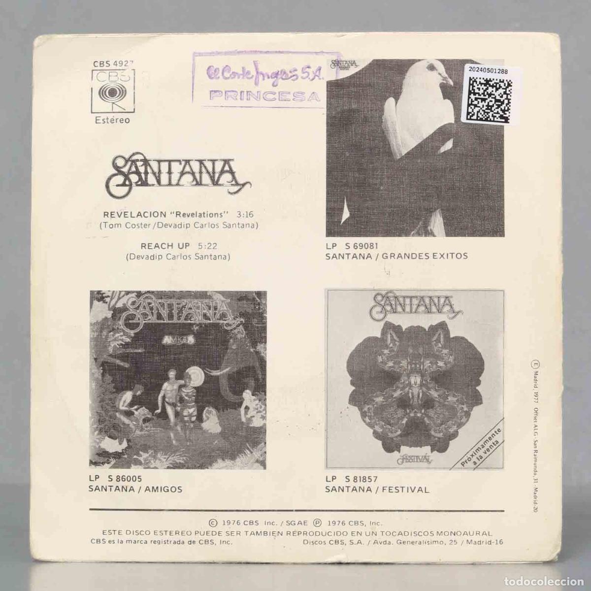 Discos de vinilo: SINGLE. Santana &ndash; Festiv&aacute;l - Foto 2