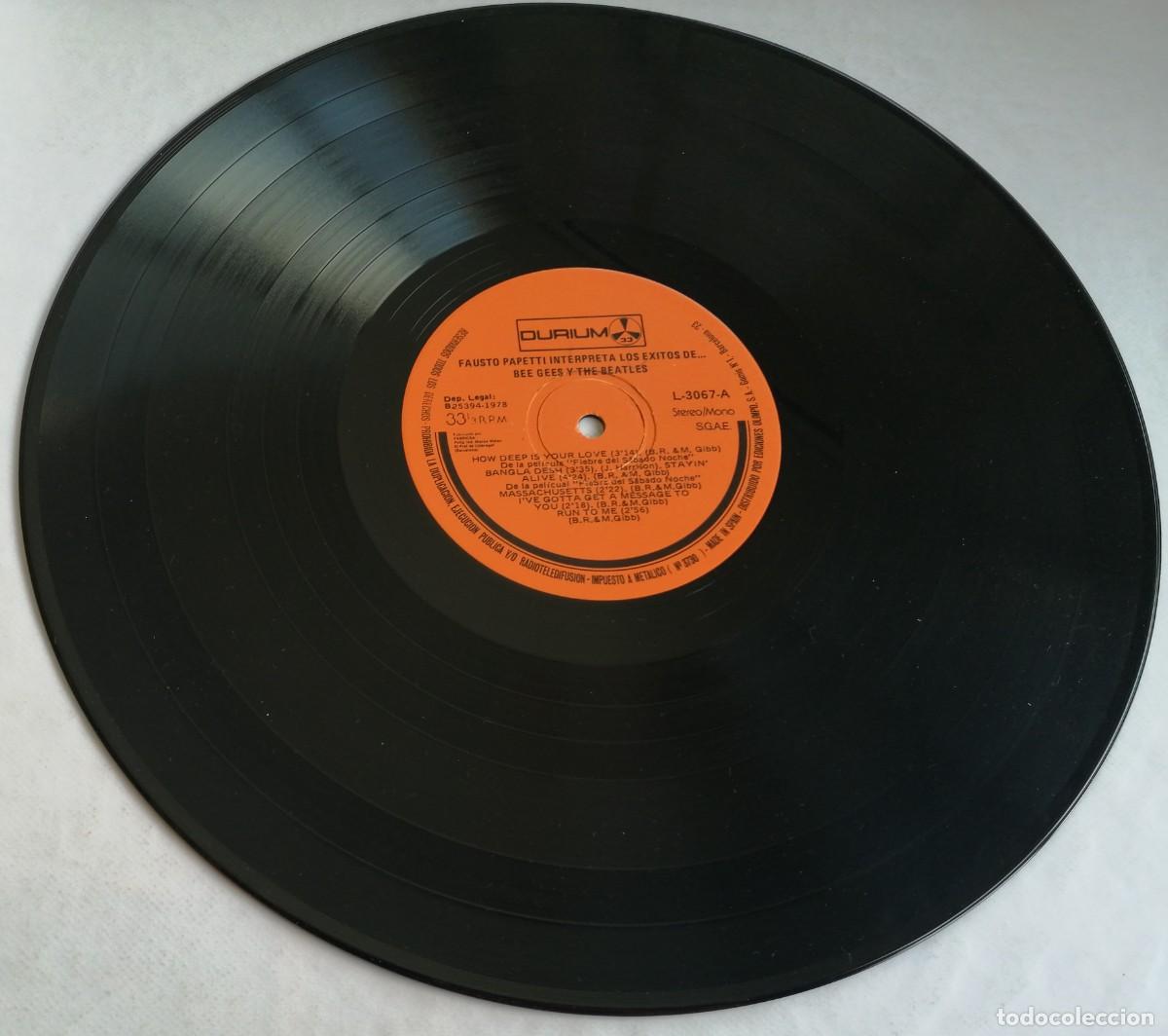 Discos de vinilo: Fausto Papetti, Interpreta Los Exitos De...Bee Gees Y The Beatles, Durium L-3067 - Foto 4