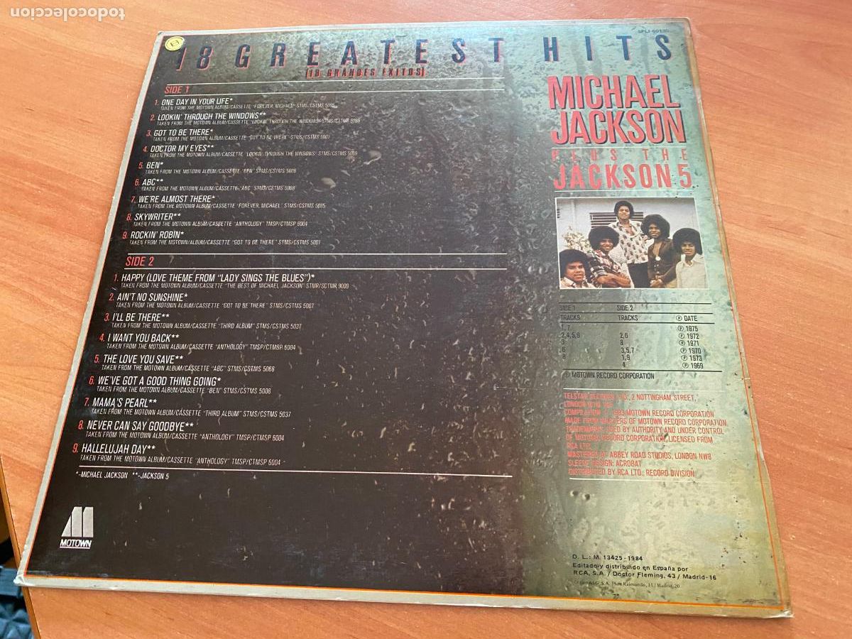Discos de vinilo: MICHAEL JACKSON ( 18 GRANDES EXITOS) LP ESPA&Ntilde;A 1984 (B-49) - Foto 3