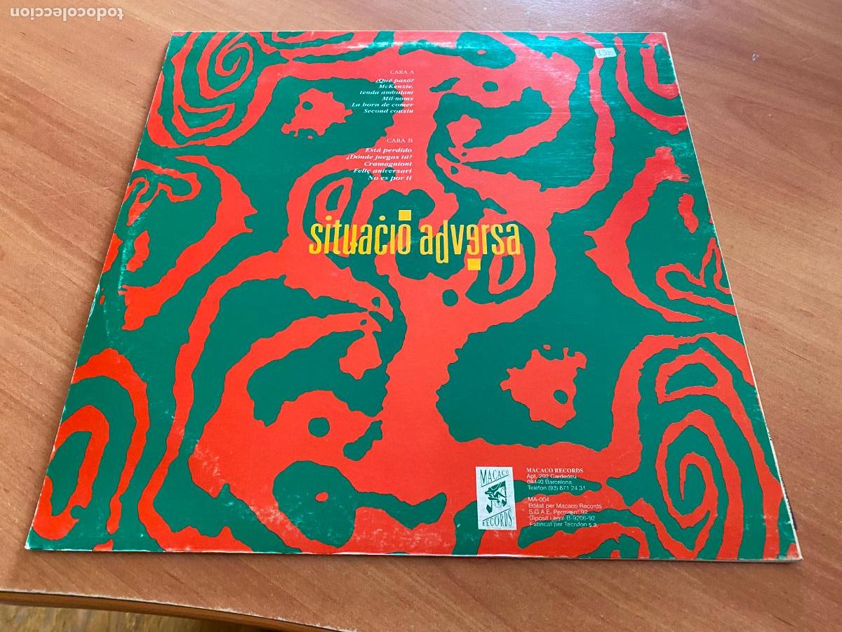 Discos de vinilo: SITUACIO ADVERSA LP ESPA&Ntilde;A 1992 (B-49) - Foto 4