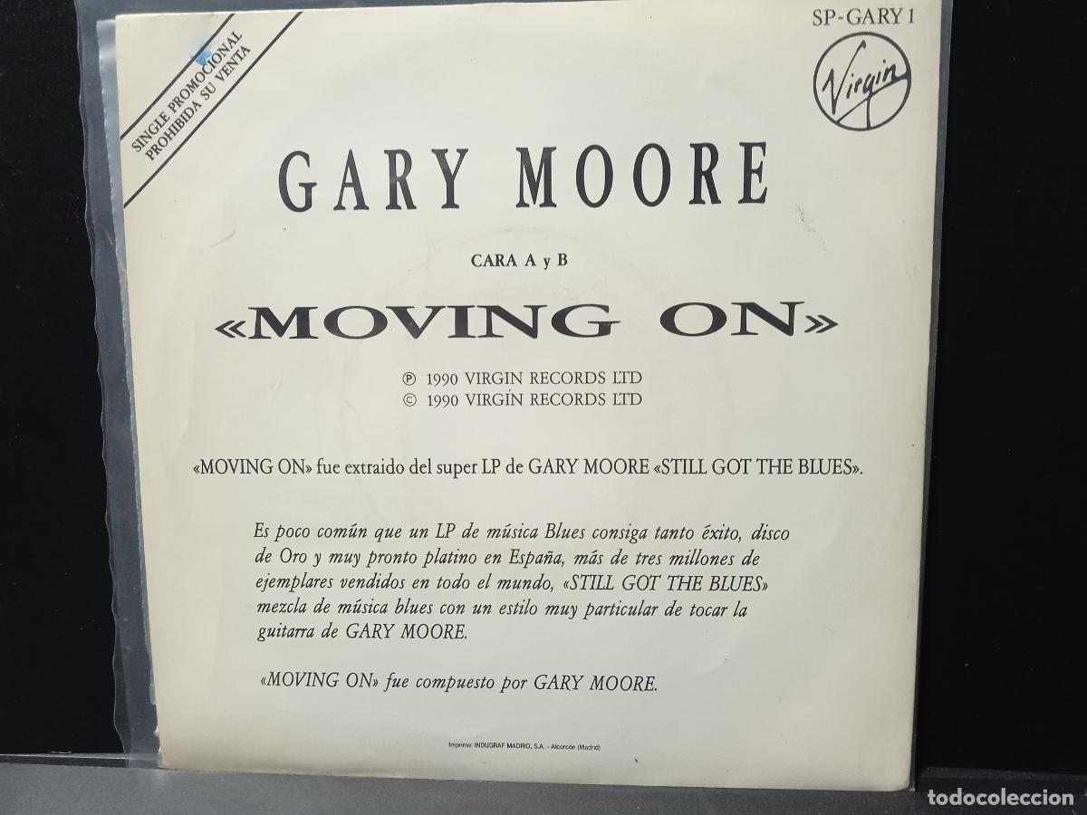 Discos de vinilo: GARY MOORE MOVING ON SINGLE SPAIN 1991 PDELUXE - Foto 2