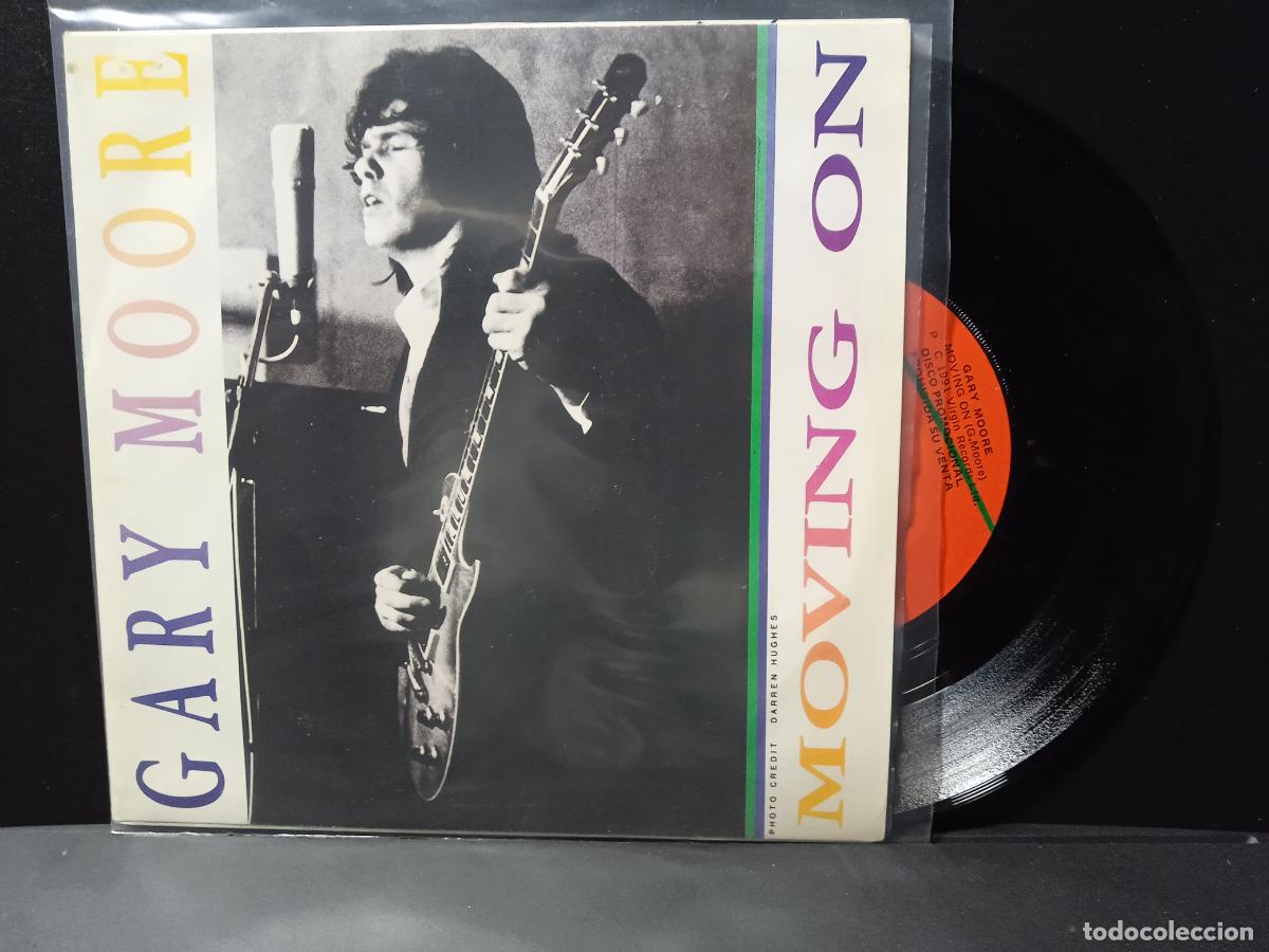 Discos de vinilo: GARY MOORE MOVING ON SINGLE SPAIN 1991 PDELUXE - Foto 1