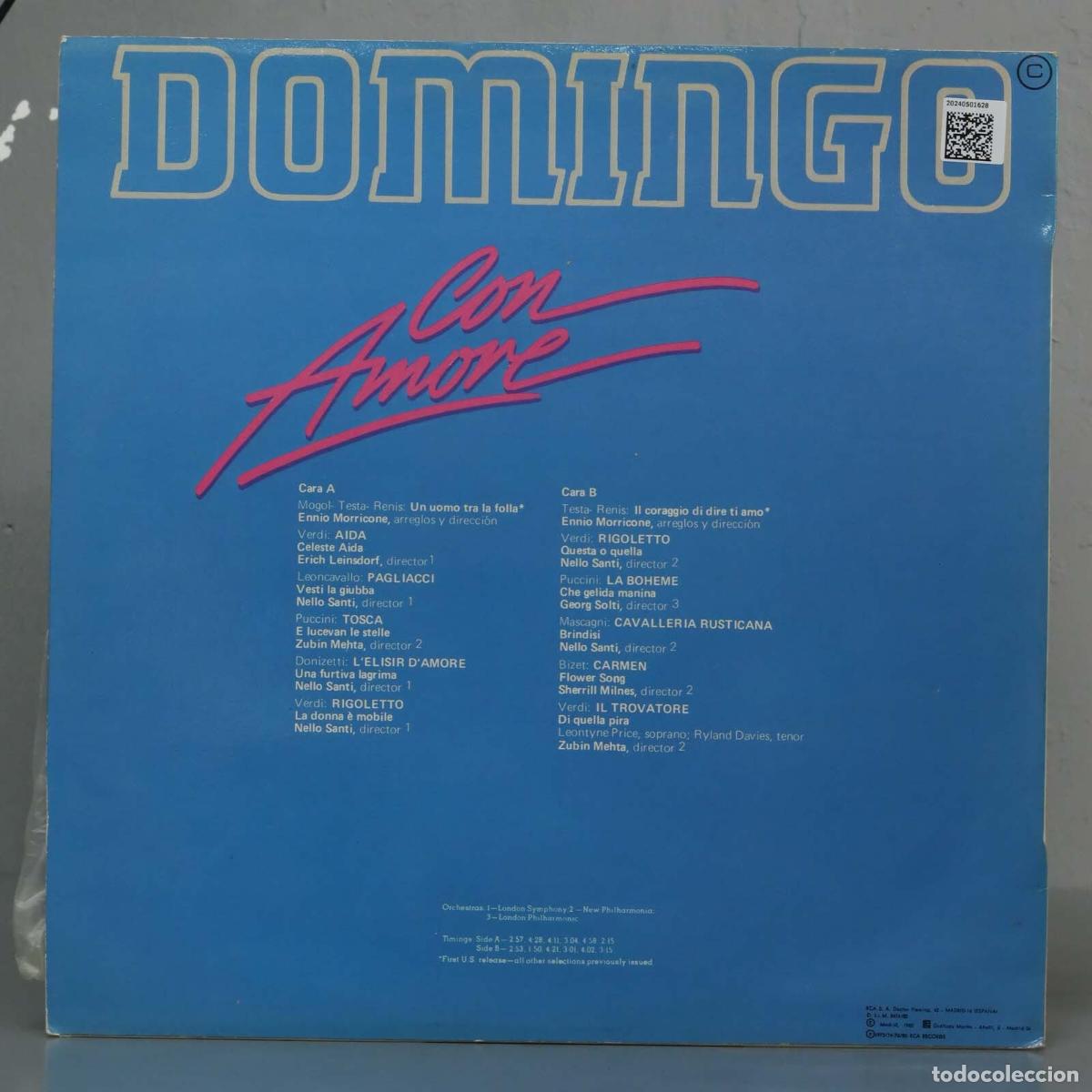 Discos de vinilo: LP. Domingo &ndash; Con Amore - Foto 2