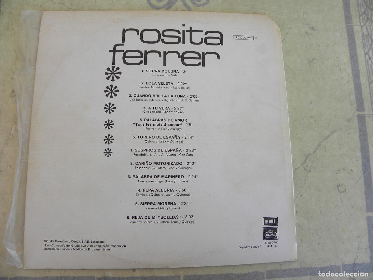 Discos de vinilo: ROSITA FERRER -LP 1972 - Foto 2