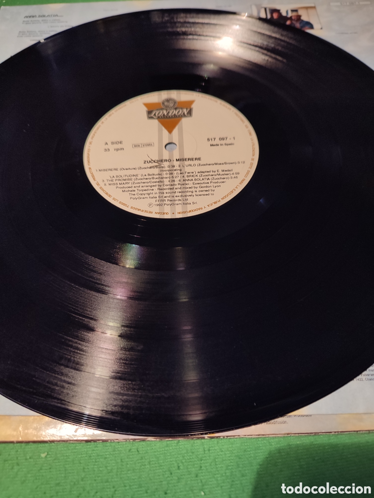 Discos de vinilo: Zucchero - Miserere Vinilo Lp - Foto 3