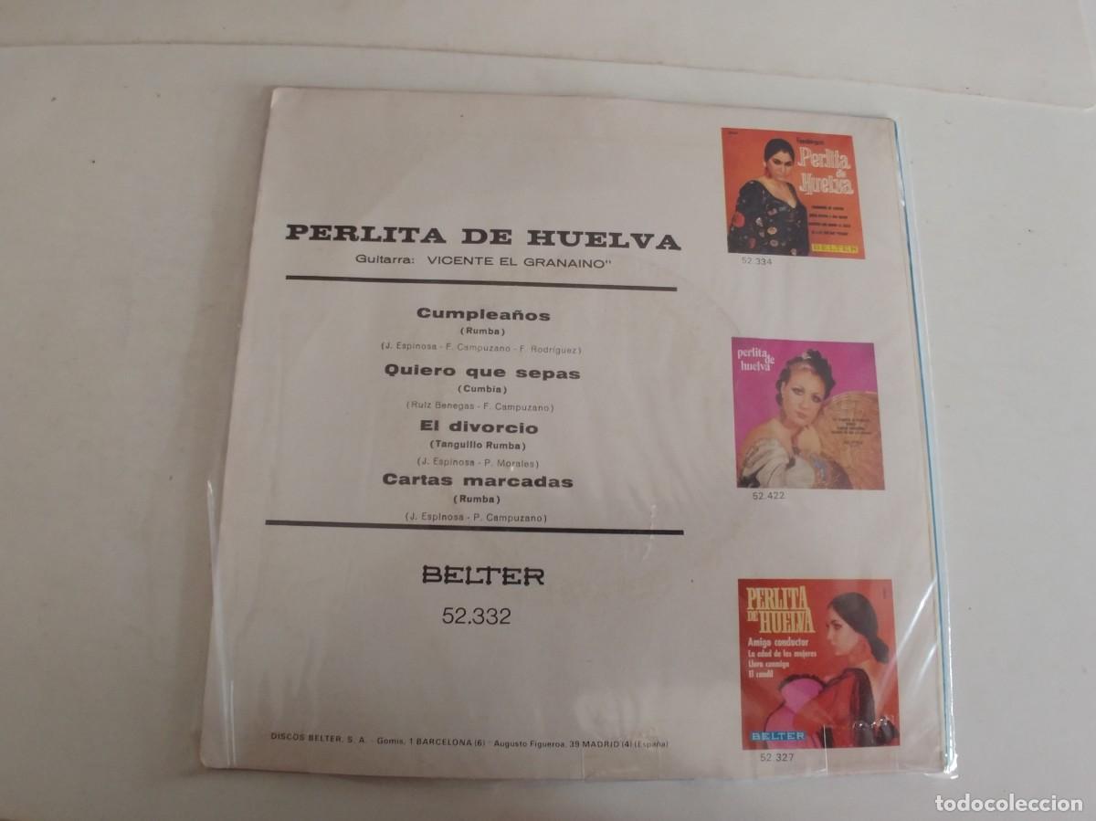 Discos de vinilo: PERLITA DE HUELVA-EP CUMPLEA&Ntilde;OS +3 - Foto 2