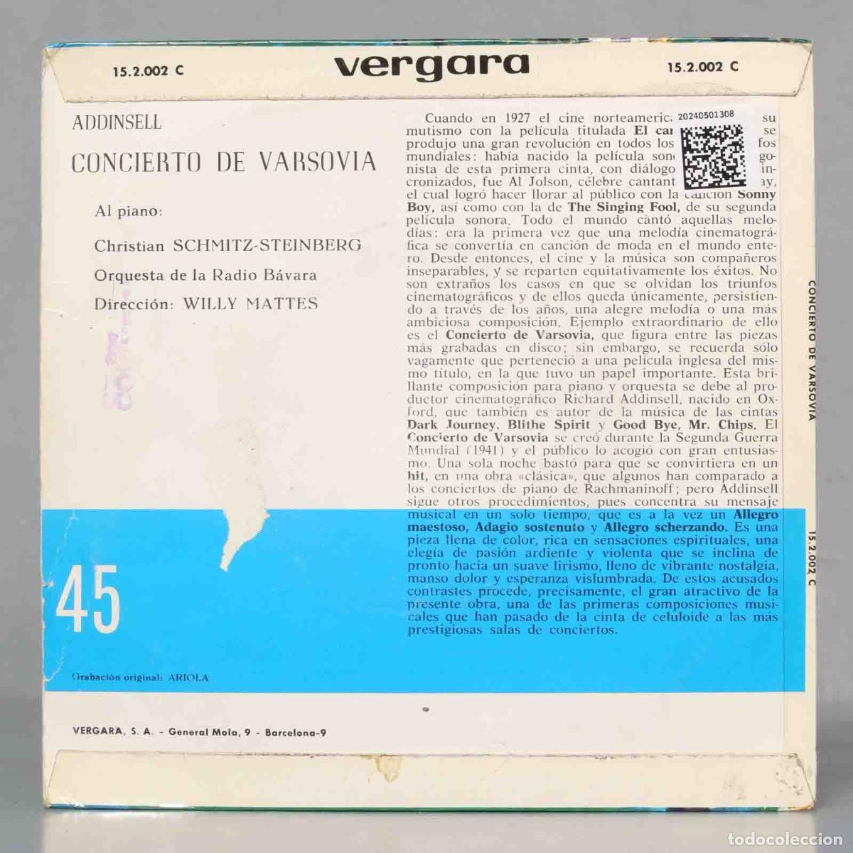 Discos de vinilo: SINGLE. Richard Addinsell &ndash; Concierto De Varsovia - Foto 2