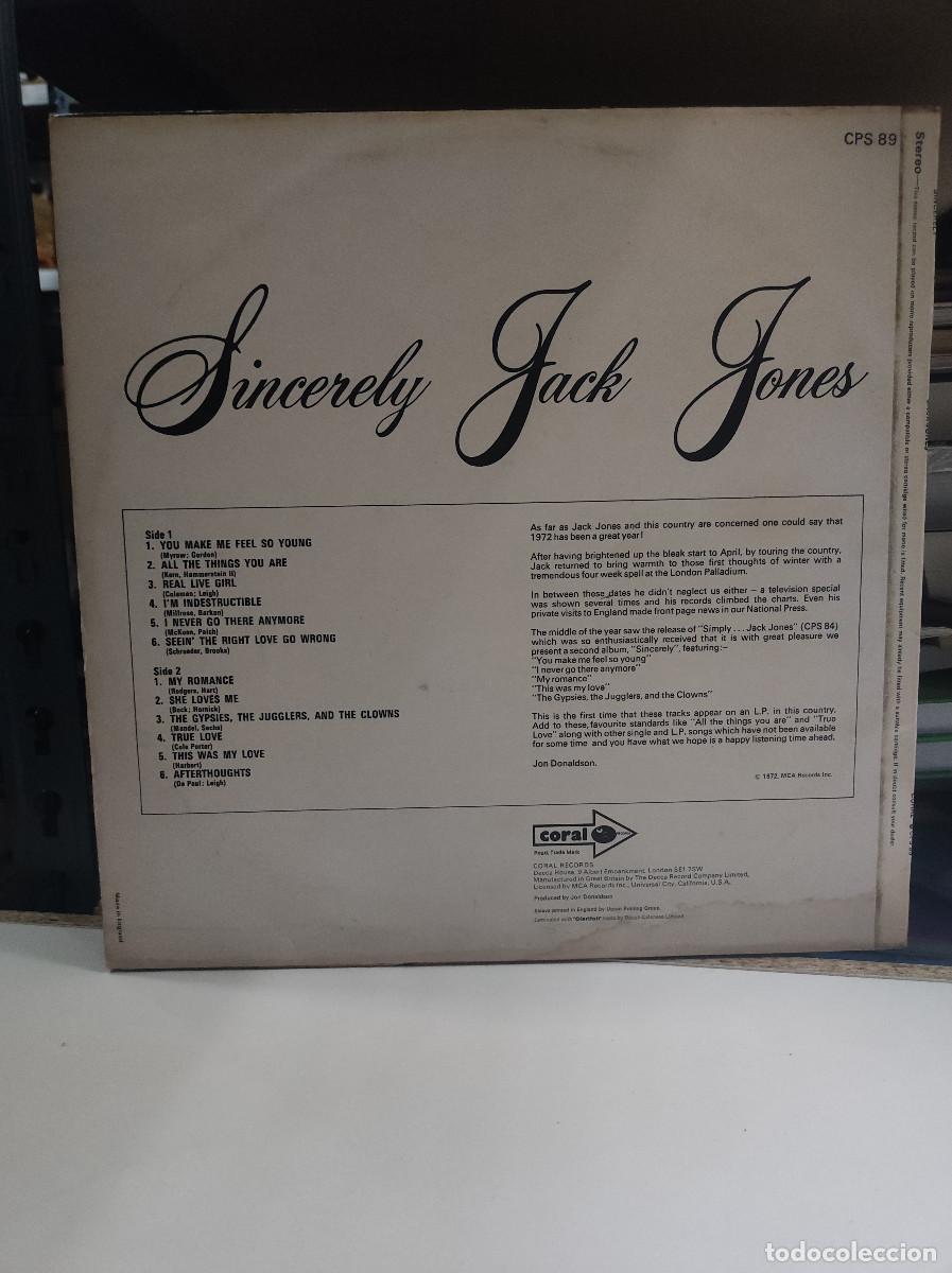 Discos de vinilo: Jack Jones &ndash; Sincerely - Foto 2