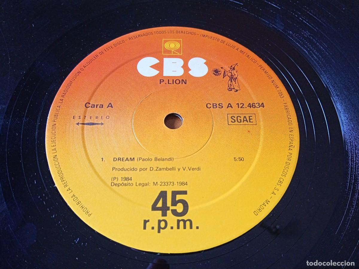 Discos de vinilo: P. Lion - Dream 2 versiones - Maxisingle original CBS 1984 - Foto 4