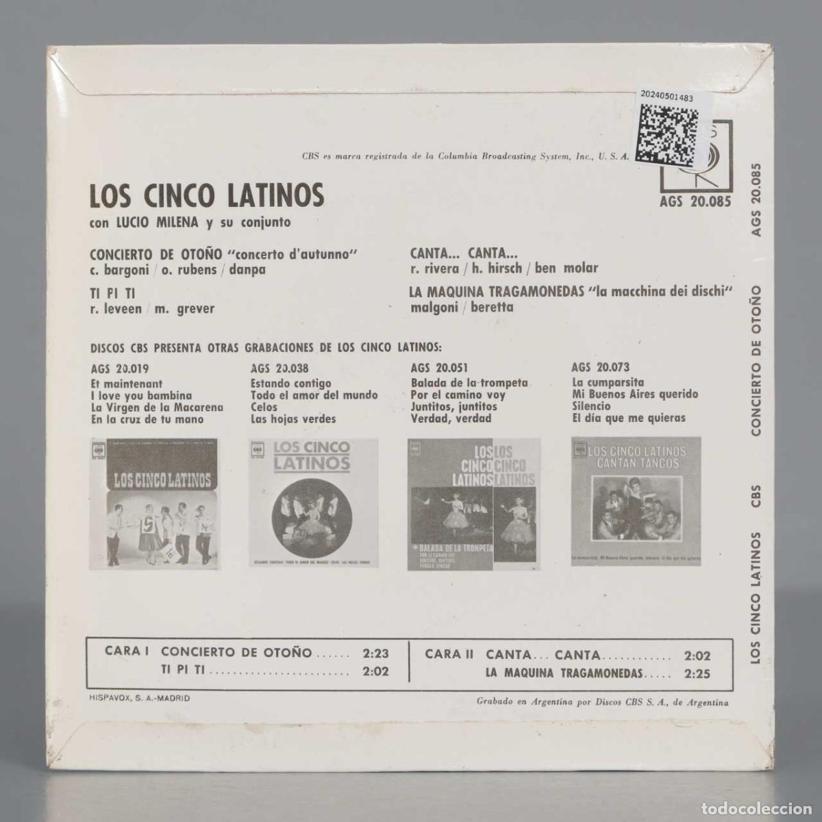 Discos de vinilo: EP. Los Cinco Latinos &ndash; Concierto De Oto&ntilde;o - Foto 2