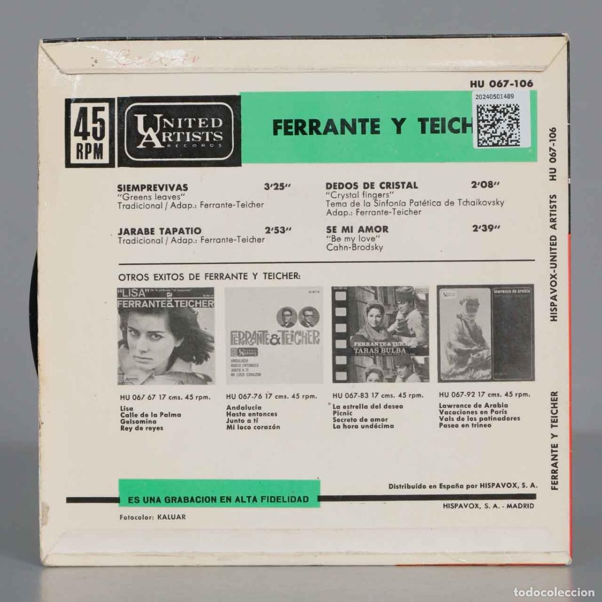 Discos de vinilo: EP. Ferrante y Teicher - Dedos de cristal - Foto 2