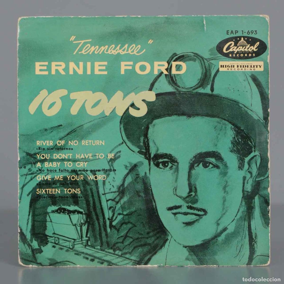 Discos de vinilo: EP. &acute;Tennessee&acute; Ernie Ford &ndash; 16 Tons - Foto 1
