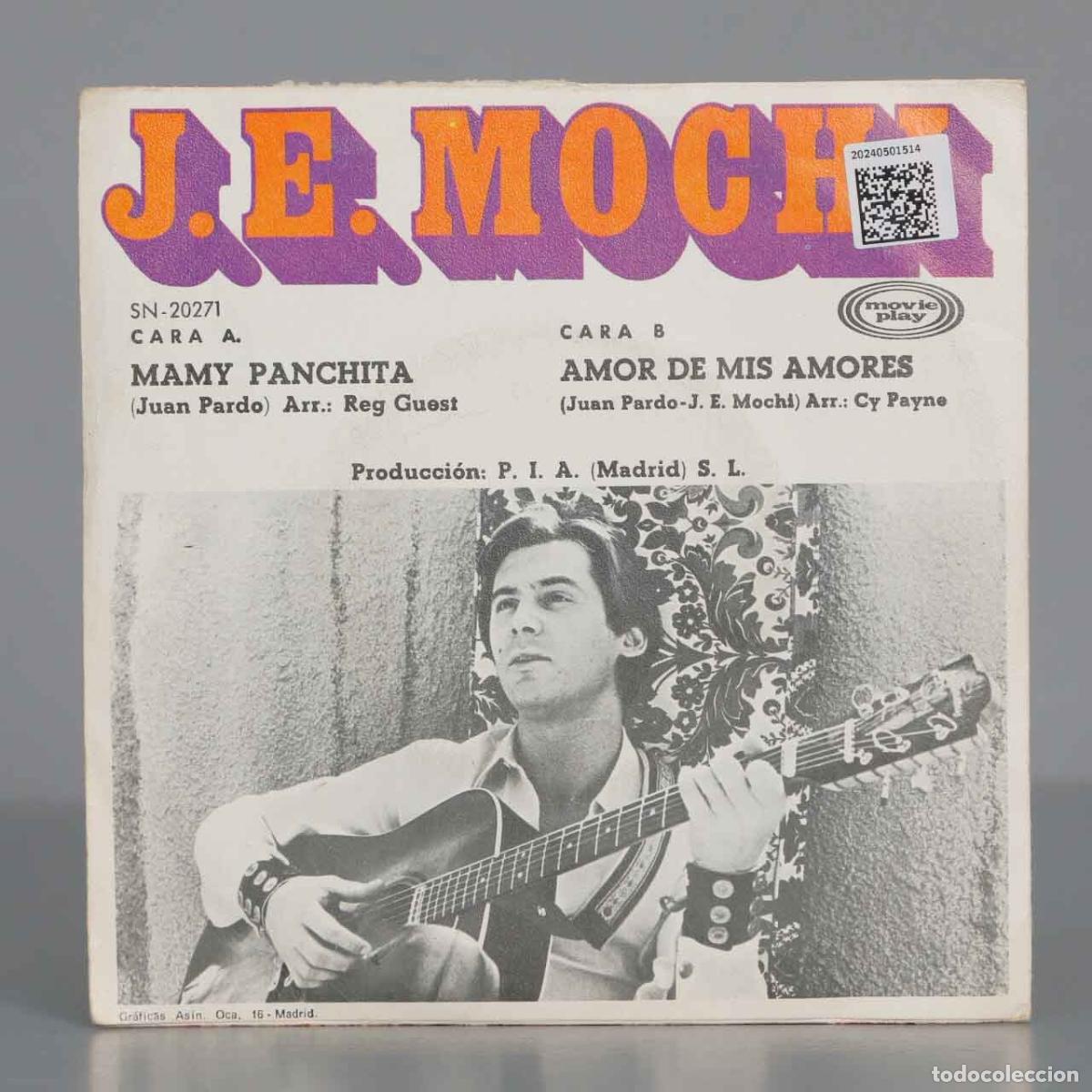 Discos de vinilo: SINGLE. J. E. MOCHI - AMOR DE MIS AMORES - Foto 2