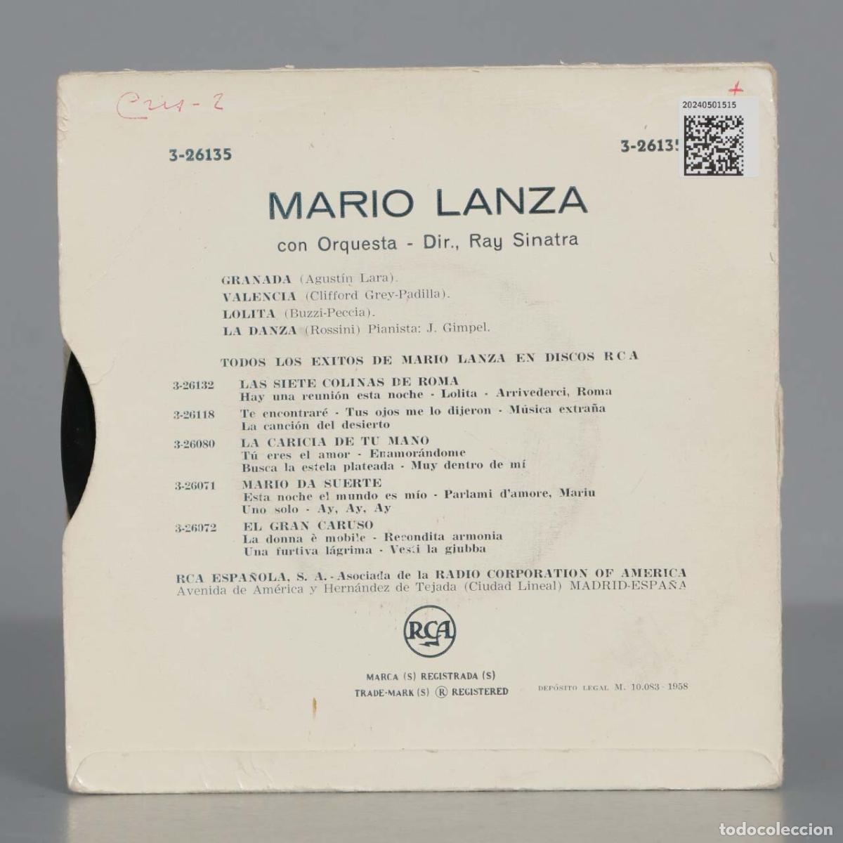 Discos de vinilo: EP. Mario Lanza - Granada - Foto 2