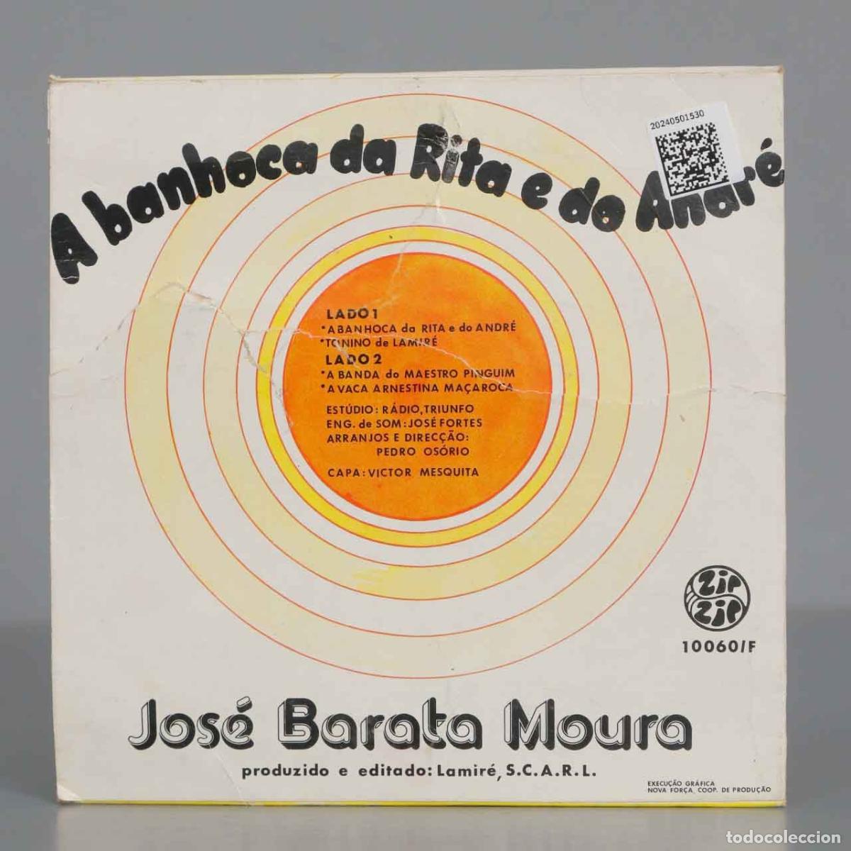 Discos de vinilo: EP. Jos&eacute; Barata Moura - A Banhoca Da Rita E Do Andr&eacute; - Foto 2