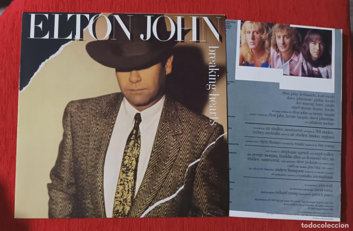 Discos de vinilo: ELTON JOHN - BREAKING HERTS - LP - Foto 3